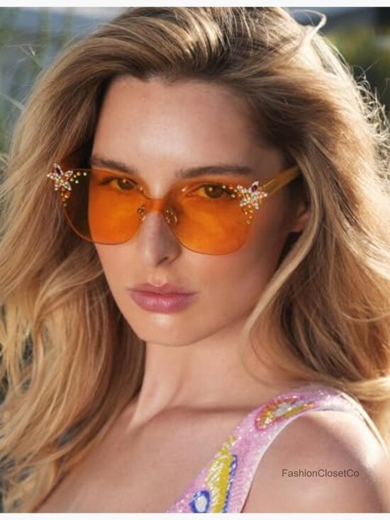Oversized Square Acetate Limited-Edition Sunglasses with Star Accents UV400 main image 7